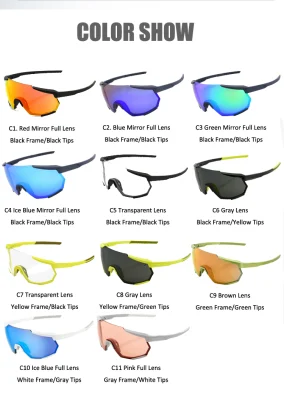 Nueva llegada lentes de gran tamaño Ciclismo Gafas de sol deportivas para mujeres y.. Hombres
