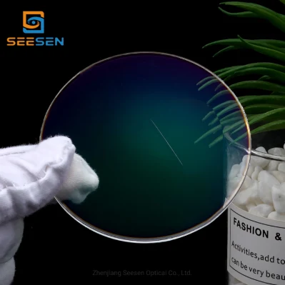  El índice medio de lentes ópticas bifocales la parte superior plana 1,56 FT-28 UV420 de corte de Azul Azul lentes bifocales Corte Real