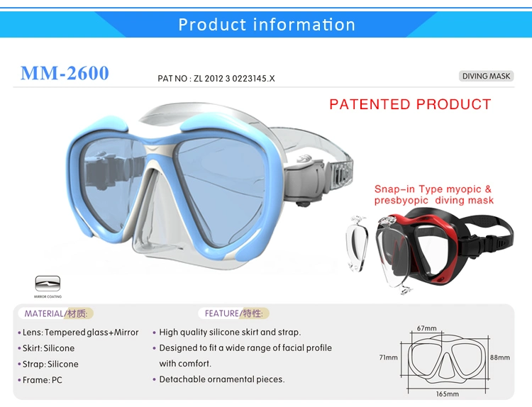 Small Wholesale Patent Whale Brand Fashionable Unique DIY Ornaments Revo Mirrored Diving Goggles