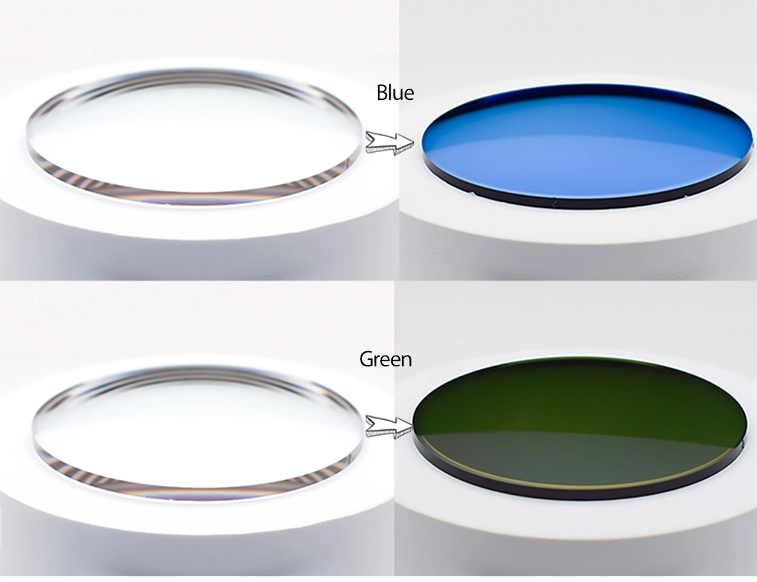 Middle Index 1.56 Photochromi Blue Hmc Eyeglasses Optical Lenses Hot Sale