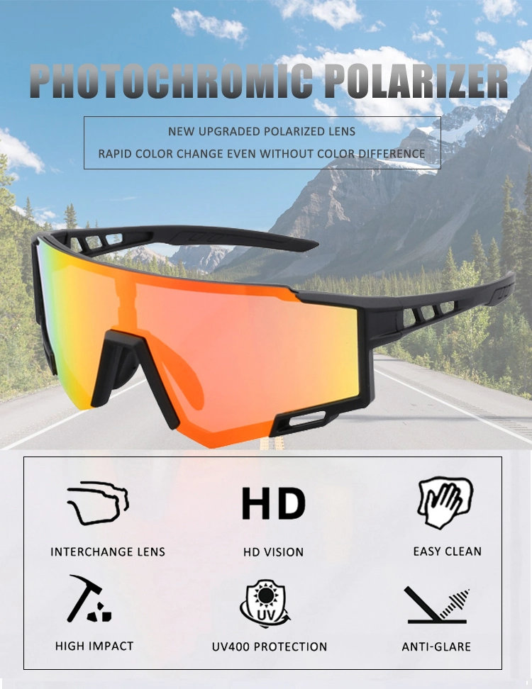 Wholesale Flexible Frame One Piece Sport Sun Glasses Anti UV Cycling Hiking Sunglasses