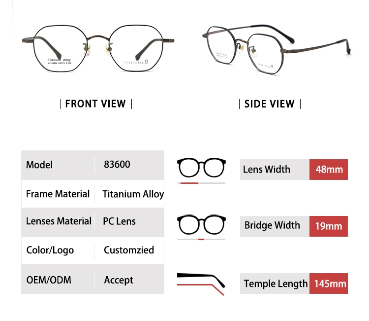 83600 Wholesale Metal Glasses Spectacle Frames for Eye Glasses Men Women