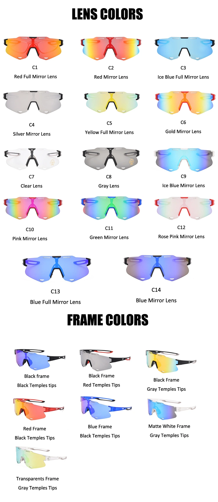 Polarized Photochromic Cycling Sunglasses Men&prime;s Glasses Eyewear Sports MTB Bike Glasses Cycling Goggles