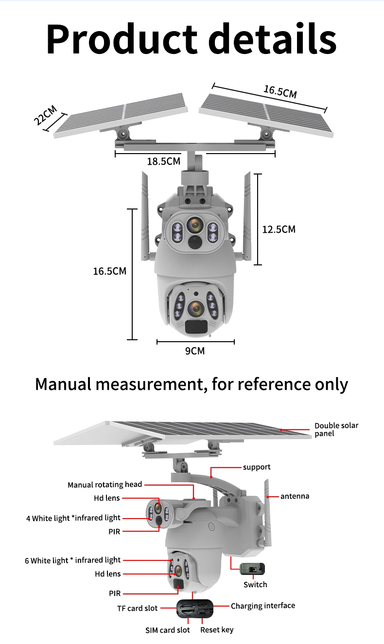 Q6-Max 4K 4G Solar Camera 6MP Motion Tracking Dual Lens Wireless Outdoor