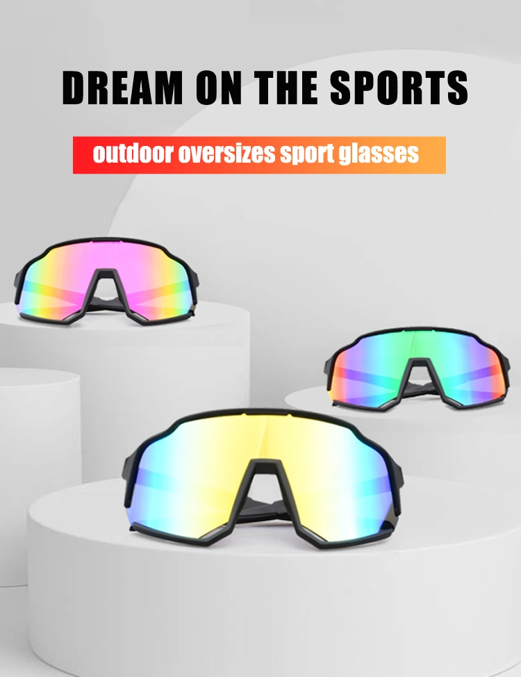 New Fshion Design UV400 Oversize Photochromic Cycling Sun Shades Baseball Sport Sunglasses