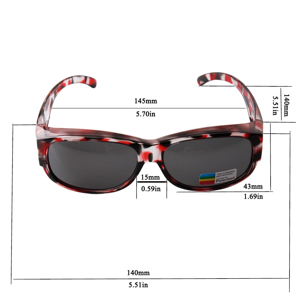 Black Frame Oval Shape Polarized Fit Over Sunglasses