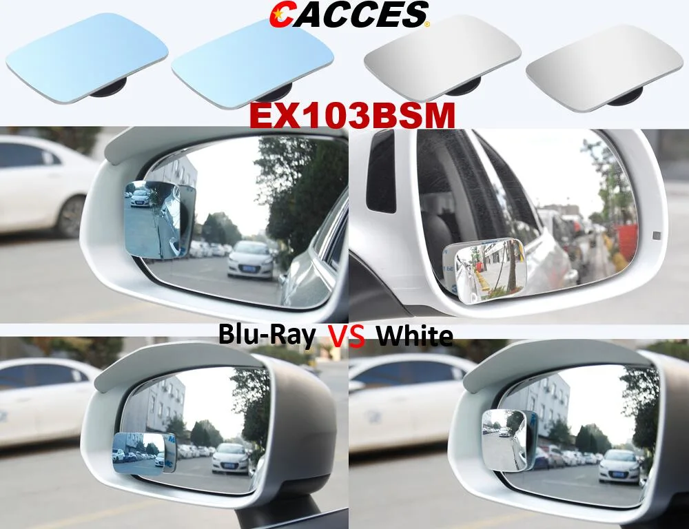 Blue Car Rear View Mirror Super HD Convex Rearview Mirror Anti-Glare Glass Wide Angle Mirror,Blind Spot Mirror Square Car Auxiliary Lens for Cars SUV Truck Vans