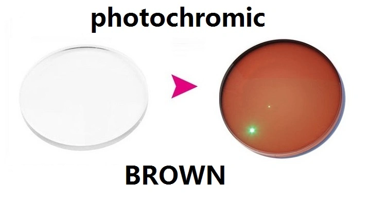 1.61 Ultra-Thin Mr-8 Photochromic Brown Anti-Reflective Optical Lens