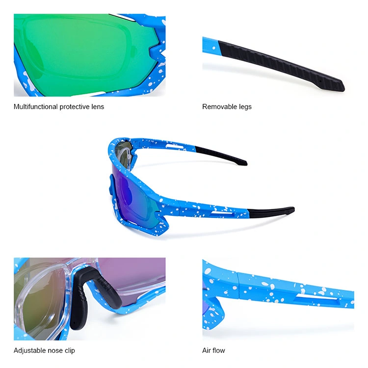 Men&prime;s Mountain Bike Sunglasses with Interchangeable Lenses