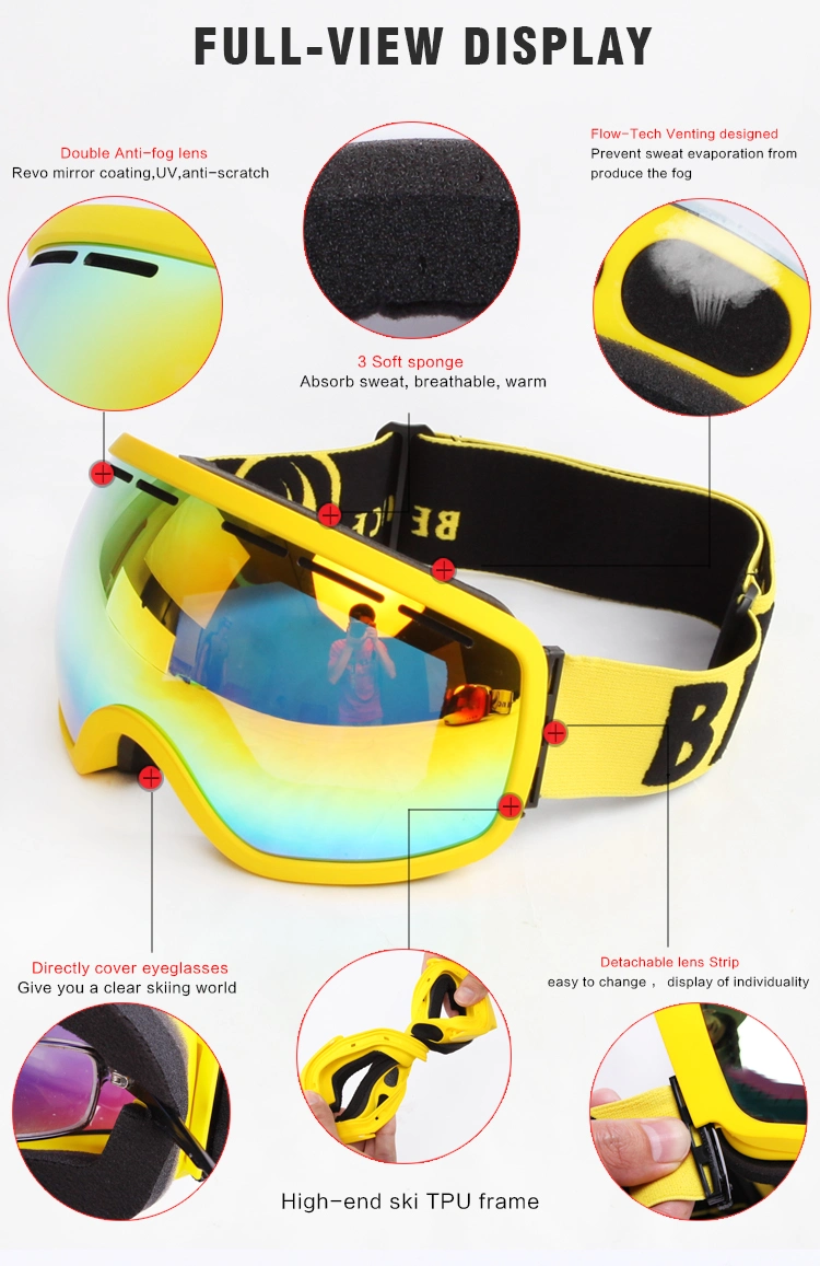 Big Frame Ski Goggles Full UV Protection Snow Sports Glasses