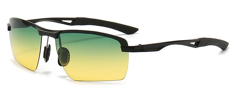 Fashionable PC Round Women Polarized Sun Glasses Photochromic Night Vision Glass Driving