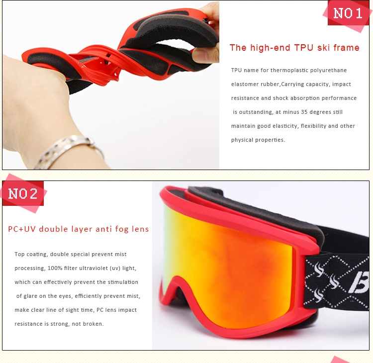 Cheap Classic Customized Exchangeable Anti Fog Snow Goggles Ski Glasses