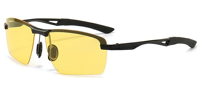 Fashionable PC Round Women Polarized Sun Glasses Photochromic Night Vision Glass Driving