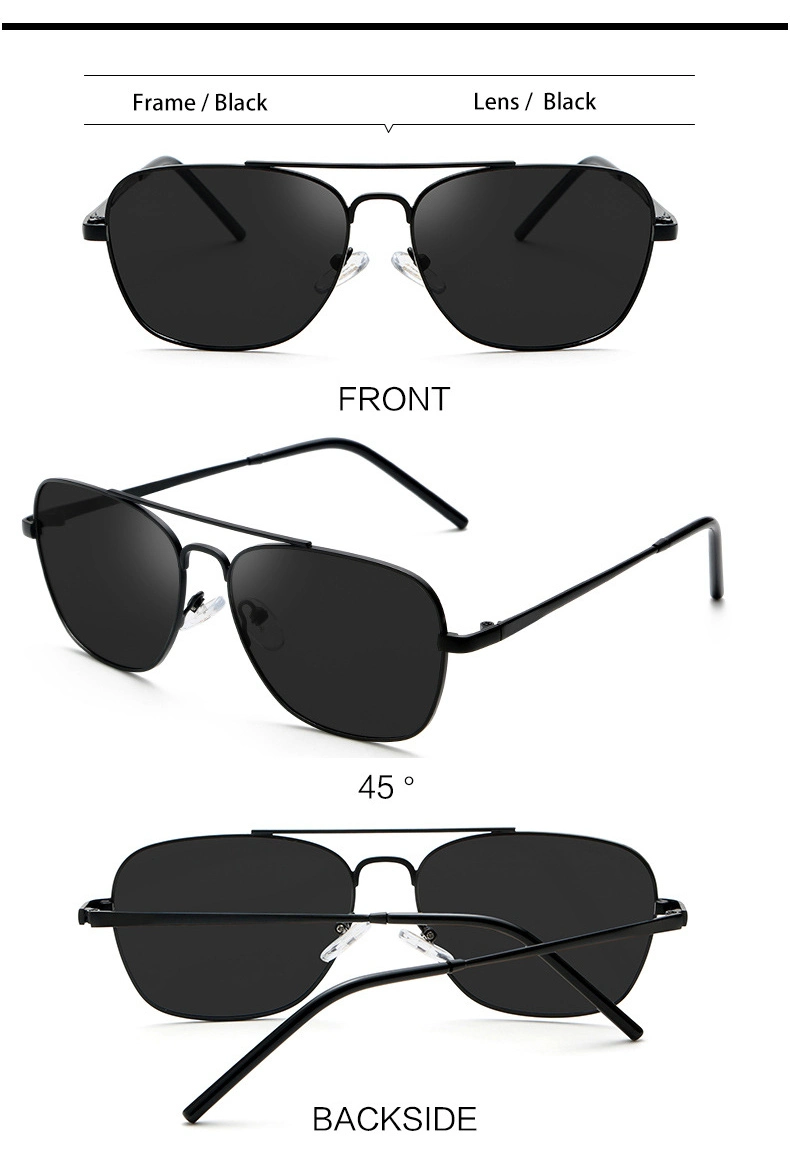2022 Hot Popular Men High Quality OEM Custom Logo Square Tr90 Frame Tac Polarized Photochromic Lenses Sunglasses