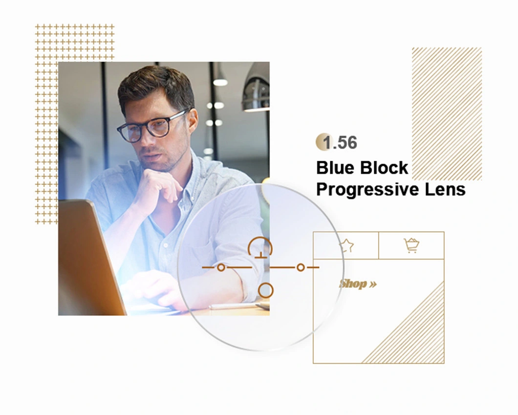 UV420 Blue Block Lens 1.56 UV420 Blue Cut Progressive Hmc Optical Lenses