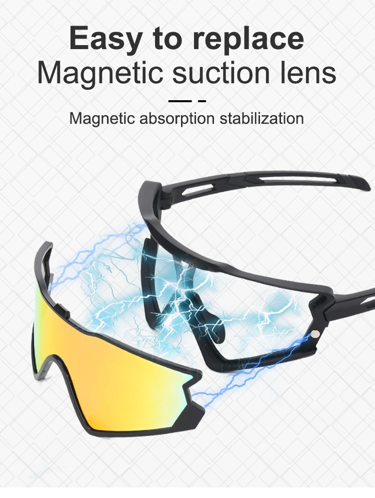 Usom Three Lens Tr90 Frame Outdoor Sport Sunglasses for Driving Cycling Fishing Glasses