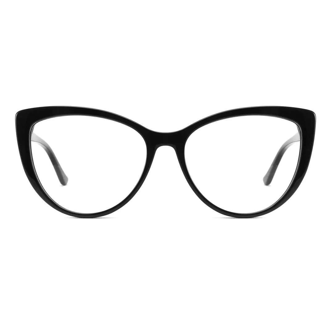 Retro Cat Eye Lovely Acetate Graceful Unique Pattern Clear Vision Transparent Frame Eyewear Optical Frames