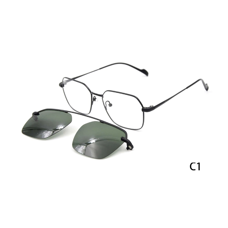 Fashion Trendy Metal Magnetic Clip-on Sunglasses Polarized Lens 2021