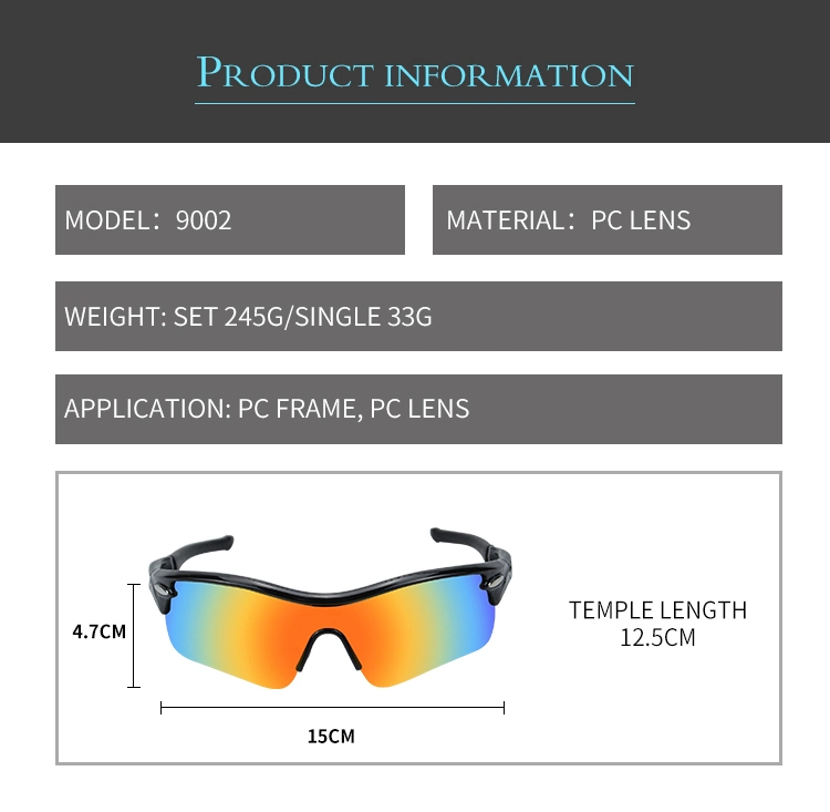 Anlorr 9002 Fashion Oversize Outdoor Sports Sunglasses Photochromic Sport Cycling Glasses