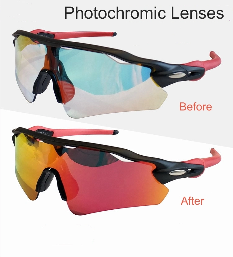 Outdoor Cycling Brand One-Piece Tr90 Frame Sports Photochromic Sunglasses