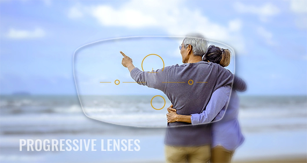 Multifocal Vision 1.56 Hmc EMI Ar Coating Prescription Resin Eyeglasses Lens Optical Progressive Lenses