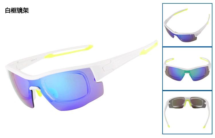 Logo Print Clear Interchangeable Lens Photochromic Cycling Sunglasses