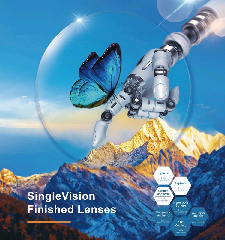 1.67 High Index Aspheric Single Vision Hmc Optical Lens; Ultra-Thin Resin Lenses