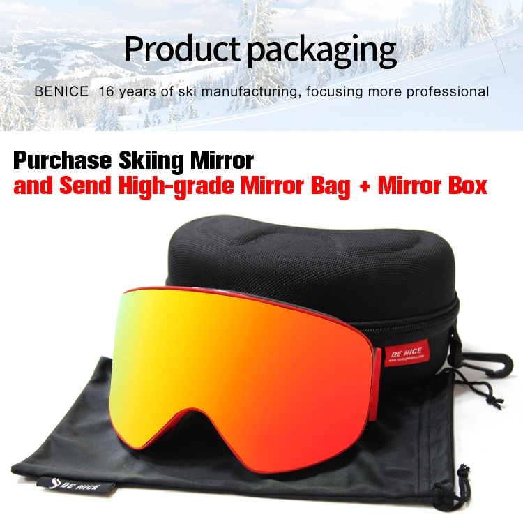 BSCI CE Certificated Snow Goggles Ski Glasses OEM Logo Dual Lens Anti-Fog