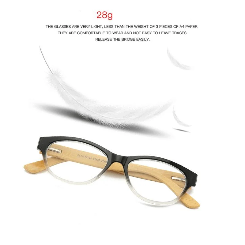 New Anti-Blue Light Reading Glasses Bamboo Portable Reading Glasses for Men and Women