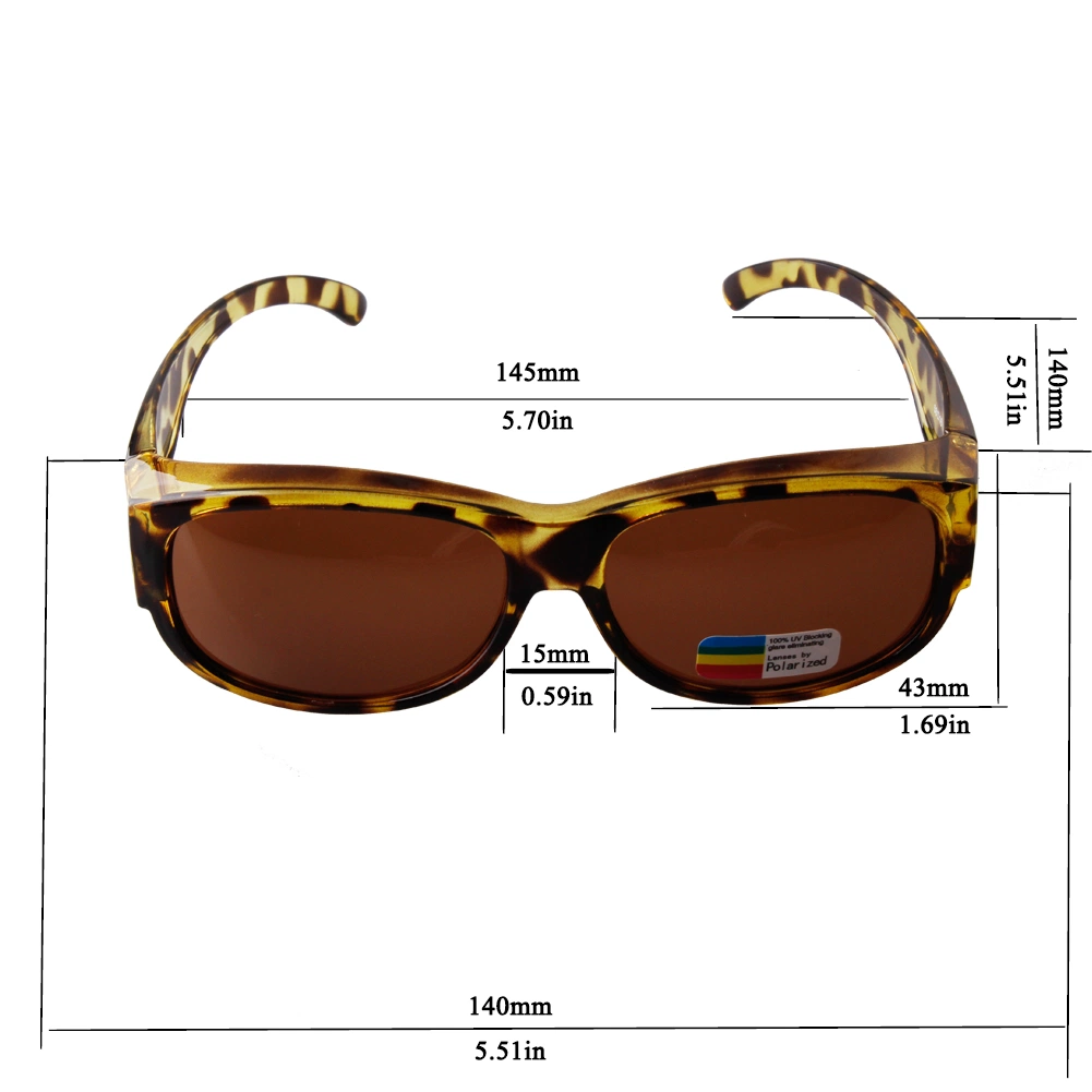 Black Frame Oval Shape Polarized Fit Over Sunglasses