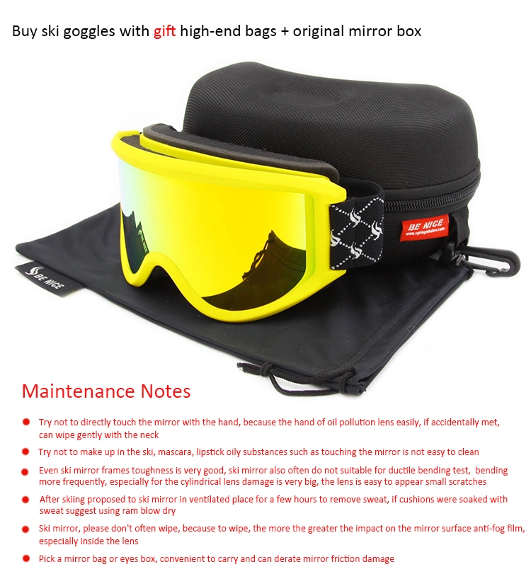 Cheap Classic Customized Exchangeable Anti Fog Snow Goggles Ski Glasses