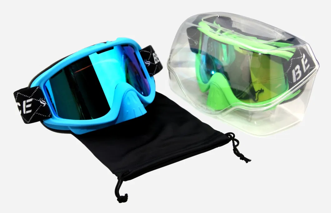 Full UV-Protection Double PC Lens Snow Glasses with Removable Nose Guard Ski Goggles