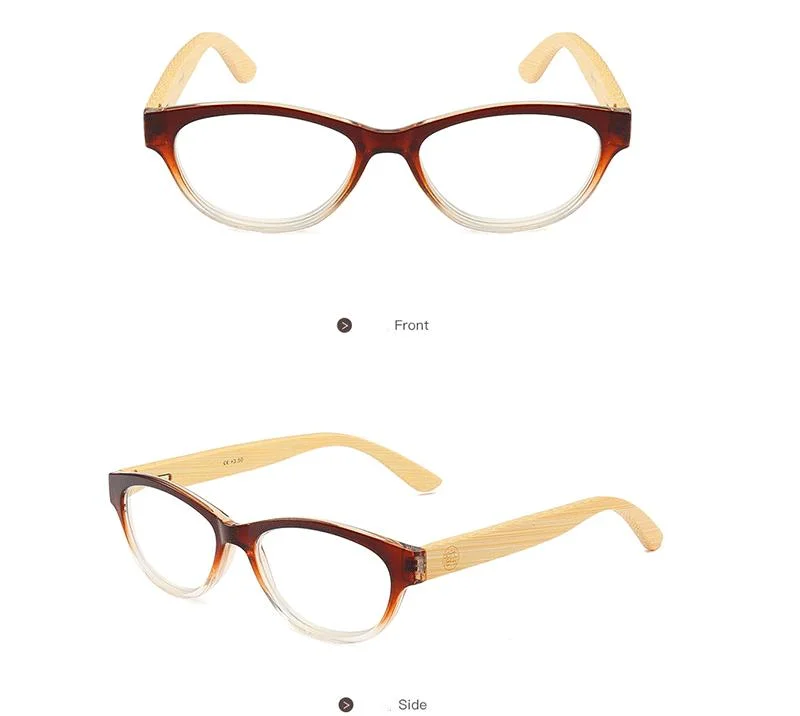 New Anti-Blue Light Reading Glasses Bamboo Portable Reading Glasses for Men and Women