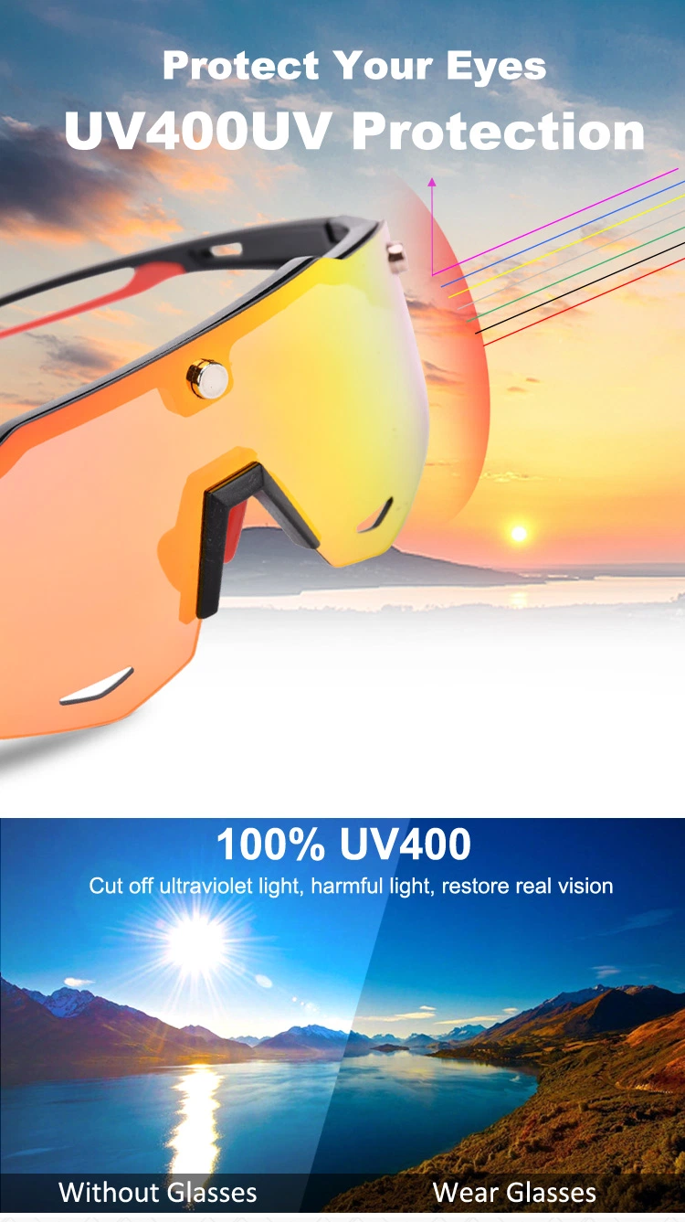 2023 New Design Rimless One Piece Oversize Running Sunglasses UV400 Protection Sport Cycling Sun Glasses Biking Eyewear