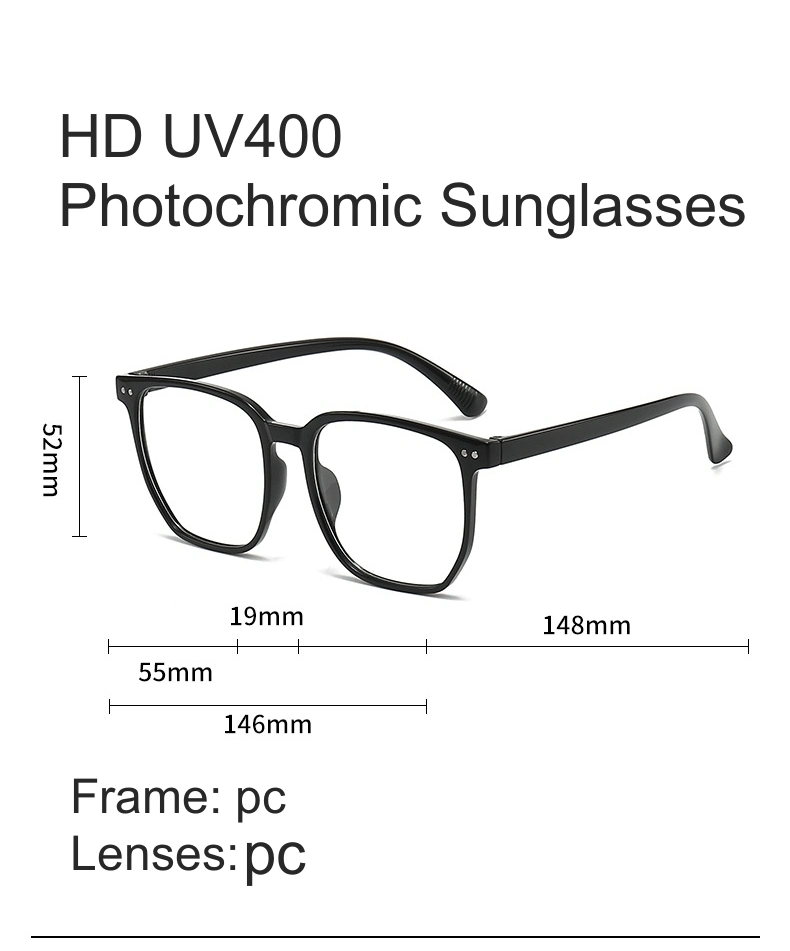 Fashion Sport Custom Logo UV400 Intelligent Men Women Photochromic Sunglasses