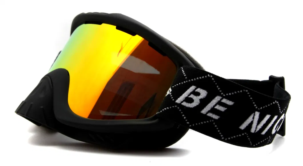 Full UV-Protection Double PC Lens Snow Glasses with Removable Nose Guard Ski Goggles