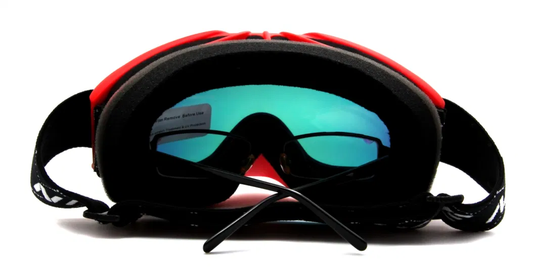 Full UV-Protection Double PC Lens Snow Glasses with Removable Nose Guard Ski Goggles