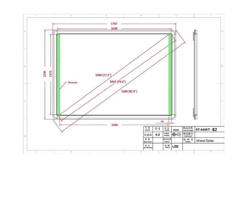 Iwb IR 20 Points Touch 80-120 Inch Smart Electronic Digital Vision Touch Interactive Whiteboard