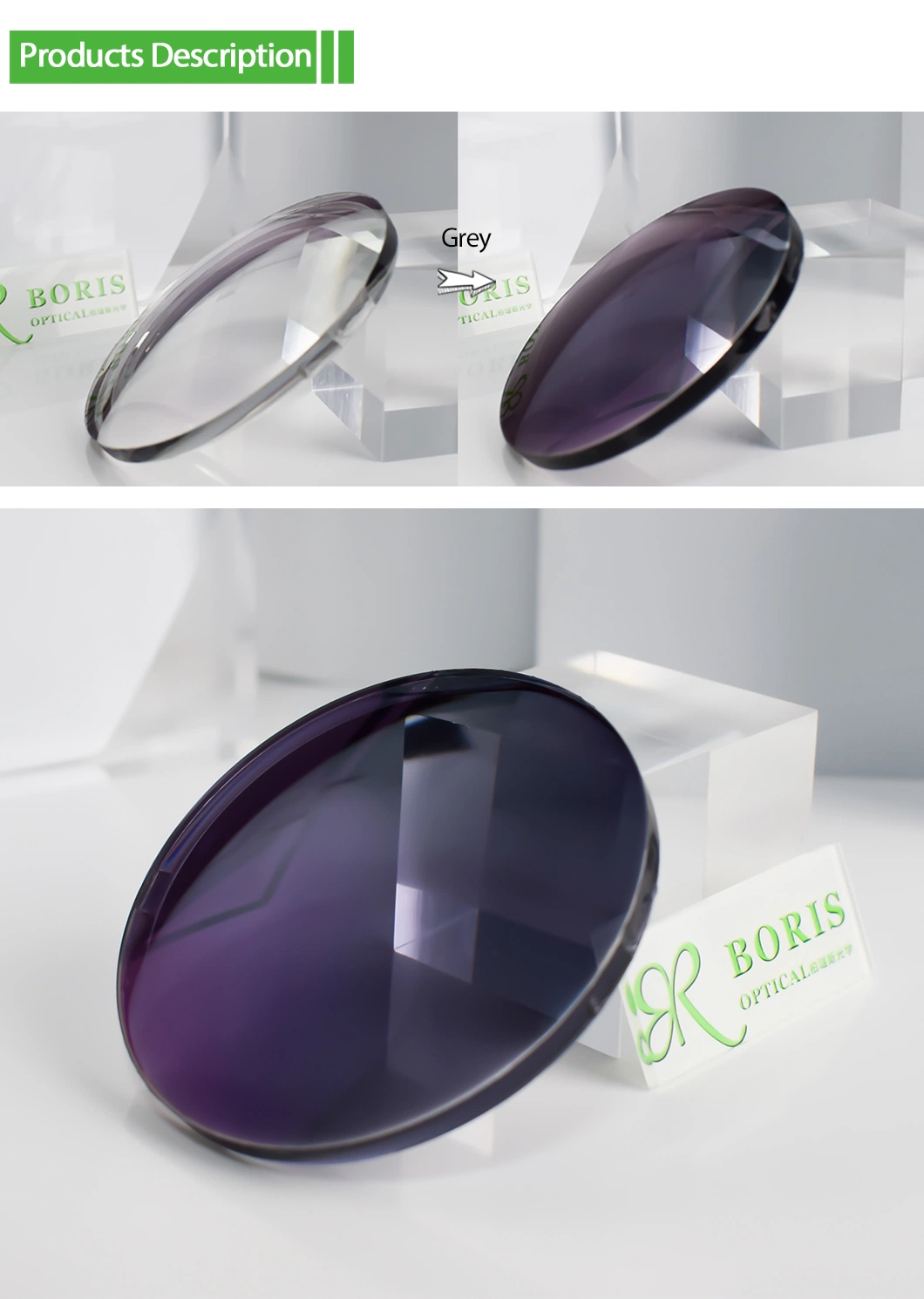 High Index Spectacles Lens 1.59 PC Spin Photochromic Lenses Hot Sale