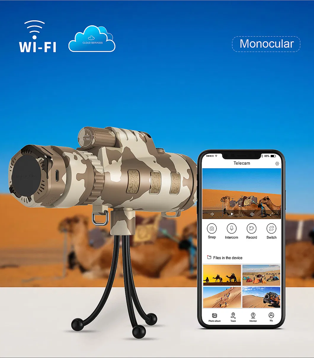 Visionking 1920X1080 Pixels CMOS Monochrome Astronomy Camera with USB WiFi APP