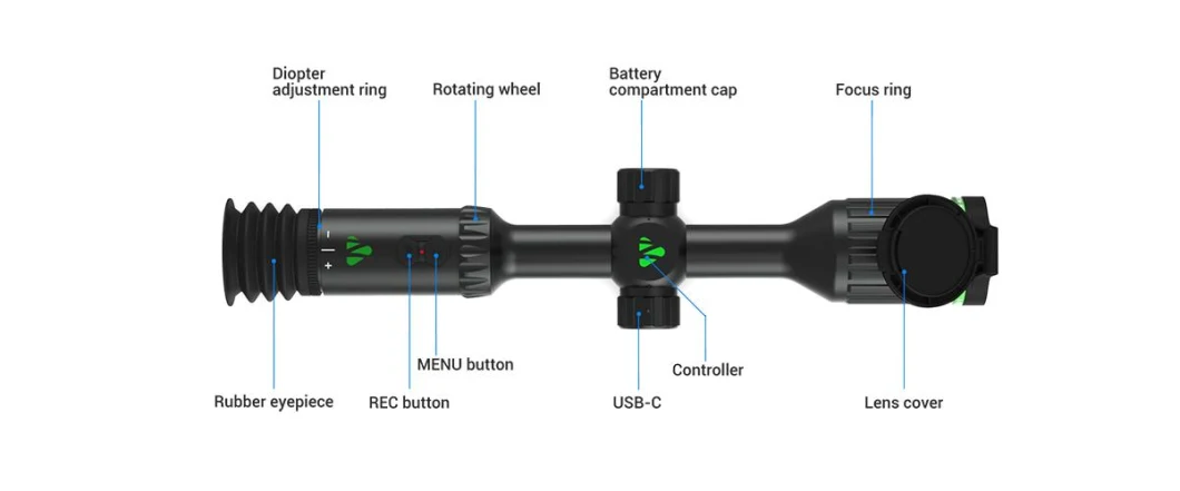 Long Viewing Range Thermal Imaging Scope Heat Detection up to 2, 000 Yards