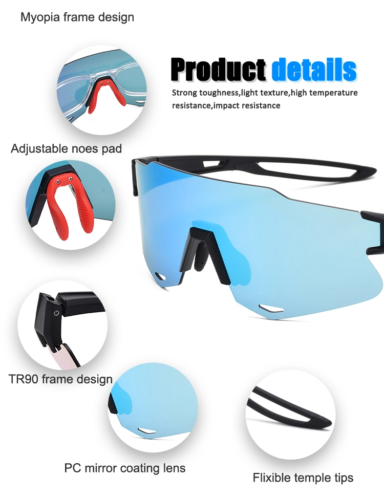 Best Mirrored One Piece Lens Baseball Sport Sun Glasses Anti UV Cycling Sunglasses