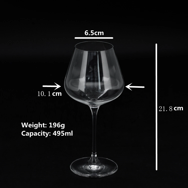 Vision Collection Unique Shape Blown Glass Long Stem Blown Red Wine Gla