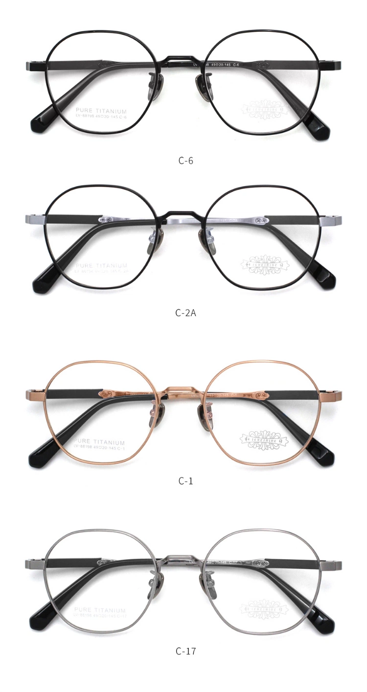 Mens Wire Frame Round Titanium Eyeglass Optics Glasses Frames