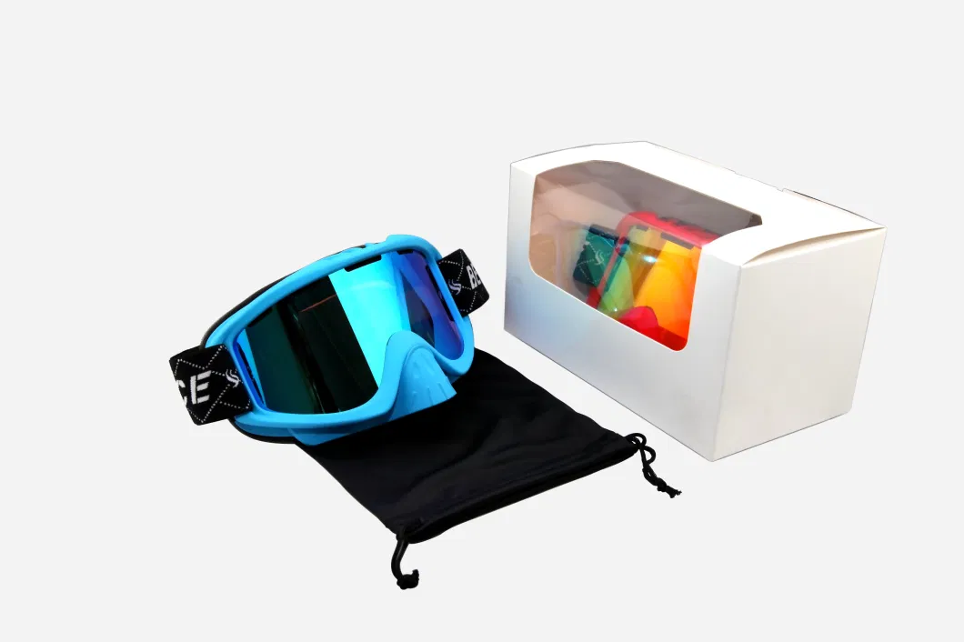 Full UV-Protection Double PC Lens Snow Glasses with Removable Nose Guard Ski Goggles