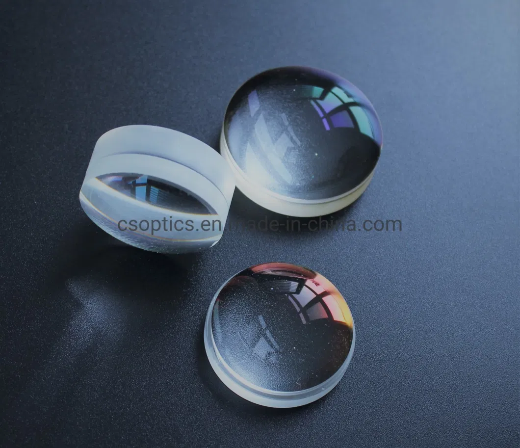 Optical Glass Round Double Achromatic Lens Cemented Lenses with Black Painting