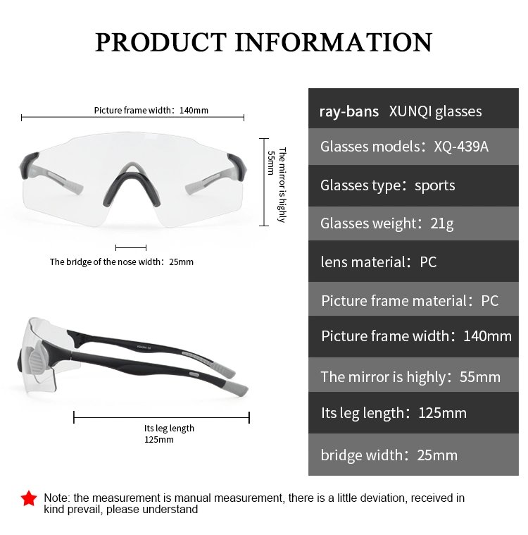 Designer Polarized MTB Glasses OEM Clear Photochromic Sports Sunglasses