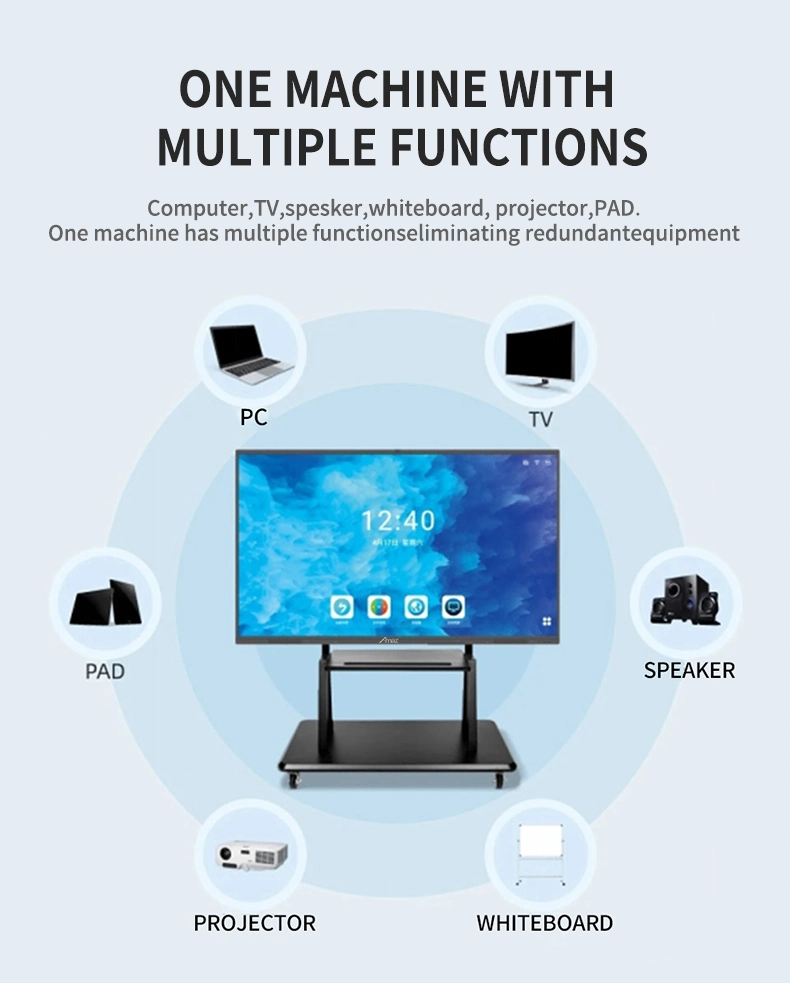 Big Size 110 Inch High Vision Digital Smart Board Wall-Mounted TV Software Interactive Touchable Whiteboard for advertisement