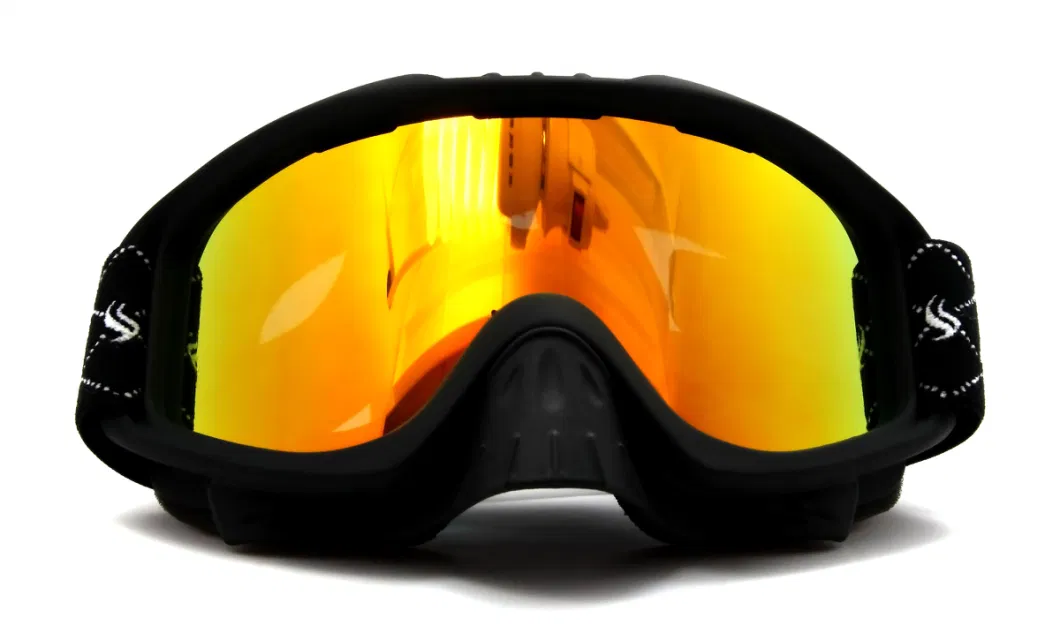 Full UV-Protection Double PC Lens Snow Glasses with Removable Nose Guard Ski Goggles