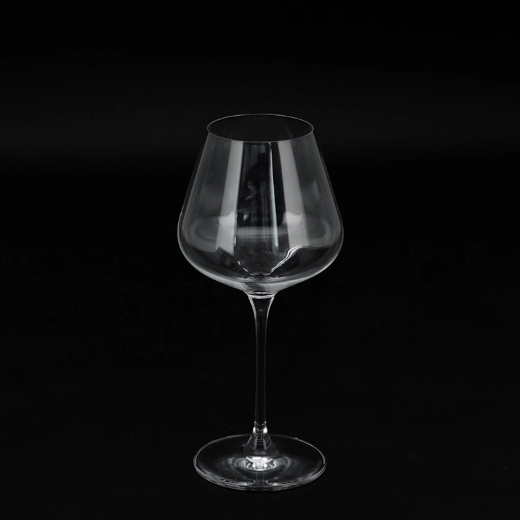 Vision Collection Unique Shape Blown Glass Long Stem Blown Red Wine Gla